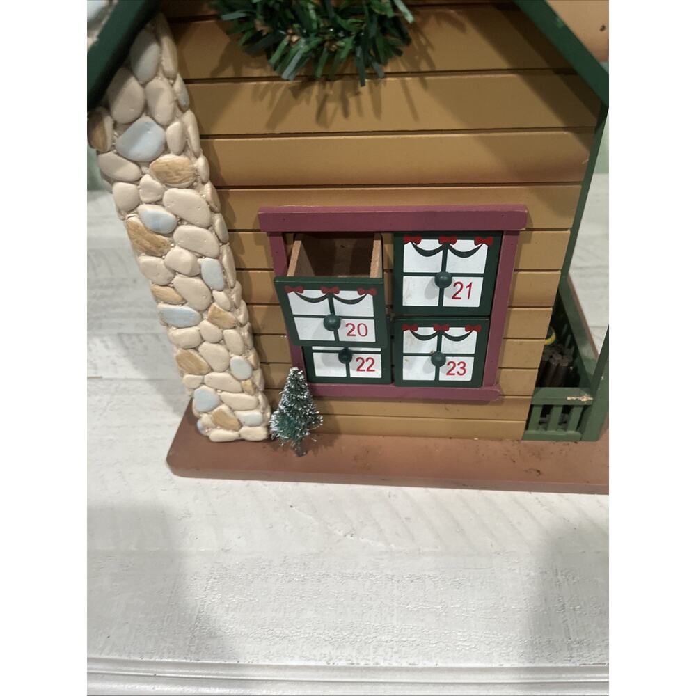 Wooden House Advent Calendar, Christmas Theme Plow And Hearth 24 Wooden Figurine - Picture 7 of 16